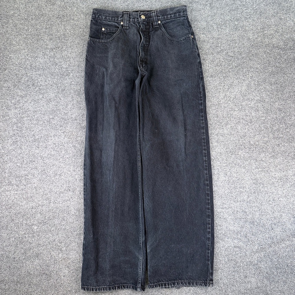 Vintage Anchor Blue Beyond Baggy Jeans Black Denim Mens 29x30 Wide Leg 90s Y2K